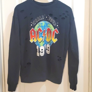 TORRID AC/DC Factory‎ Slashed pullover sweatshirt size Small